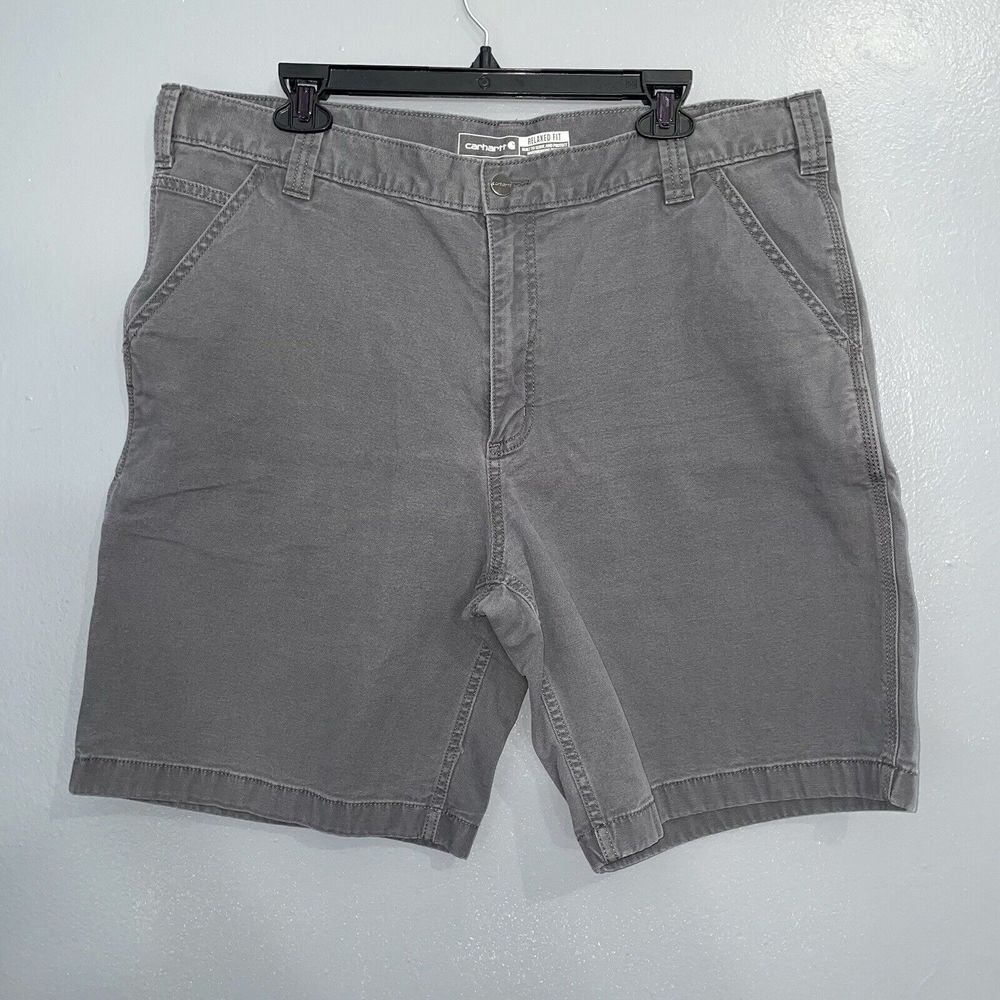 Carhartt‎ Shorts Mens 40 Relaxed Fit Gray Carpenter Work Canvas Rugged Flex